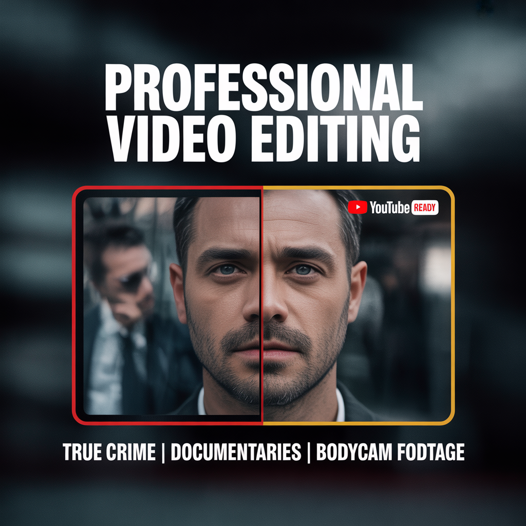 I will edit true crime videos, documentaries, and bodycam footage for YouTube